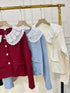 Women Peter Pan Collar Winter Cardigan